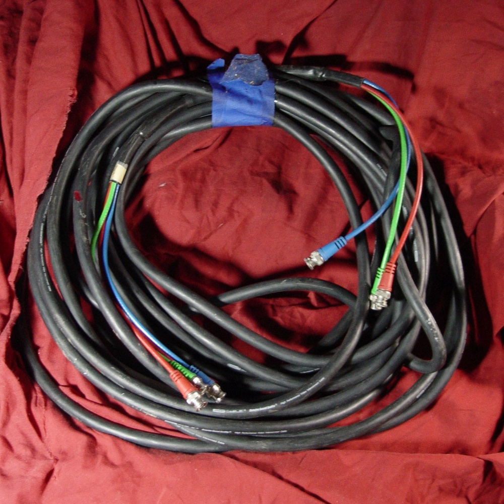Lot (2) 3 BNC to 3 BNC Video Cable Ferrite Core 48'&32’ Premium High Resolution